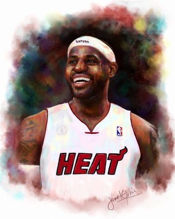 Pastel Portrait - LeBron James from Miami Heat