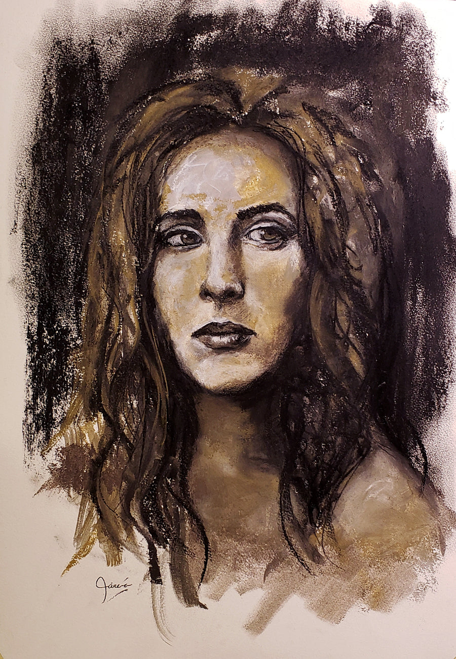 expressionist charcoal portrait - thoughts